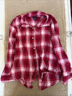 Tommy Hilfiger Kids Red Plaid Button-Down Shirt